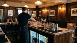 Budget-friendly UK bar setup with essential commercial bar equipment