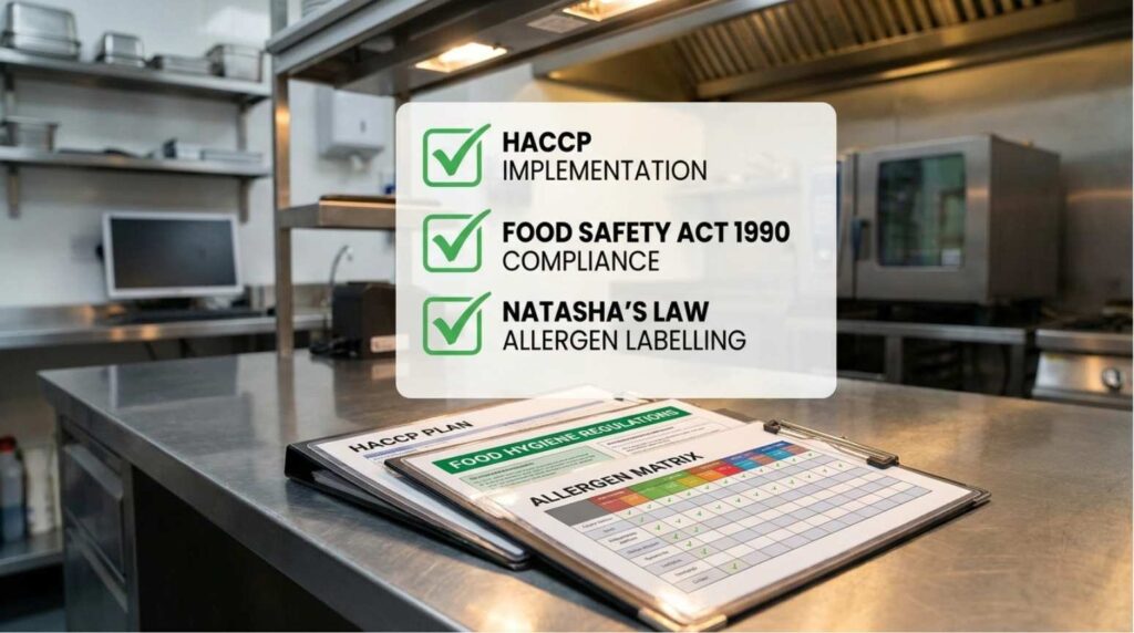 UK food safety laws checklist including HACCP and Natasha’s Law compliance