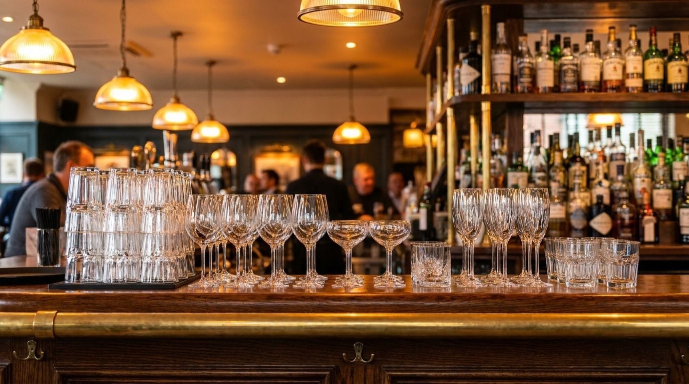 Commercial hospitality glassware for UK pubs bars and restaurants