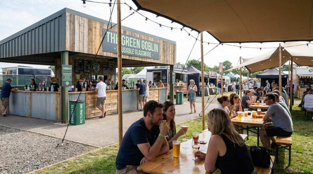 Reusable polycarbonate glasses for UK outdoor bars and events