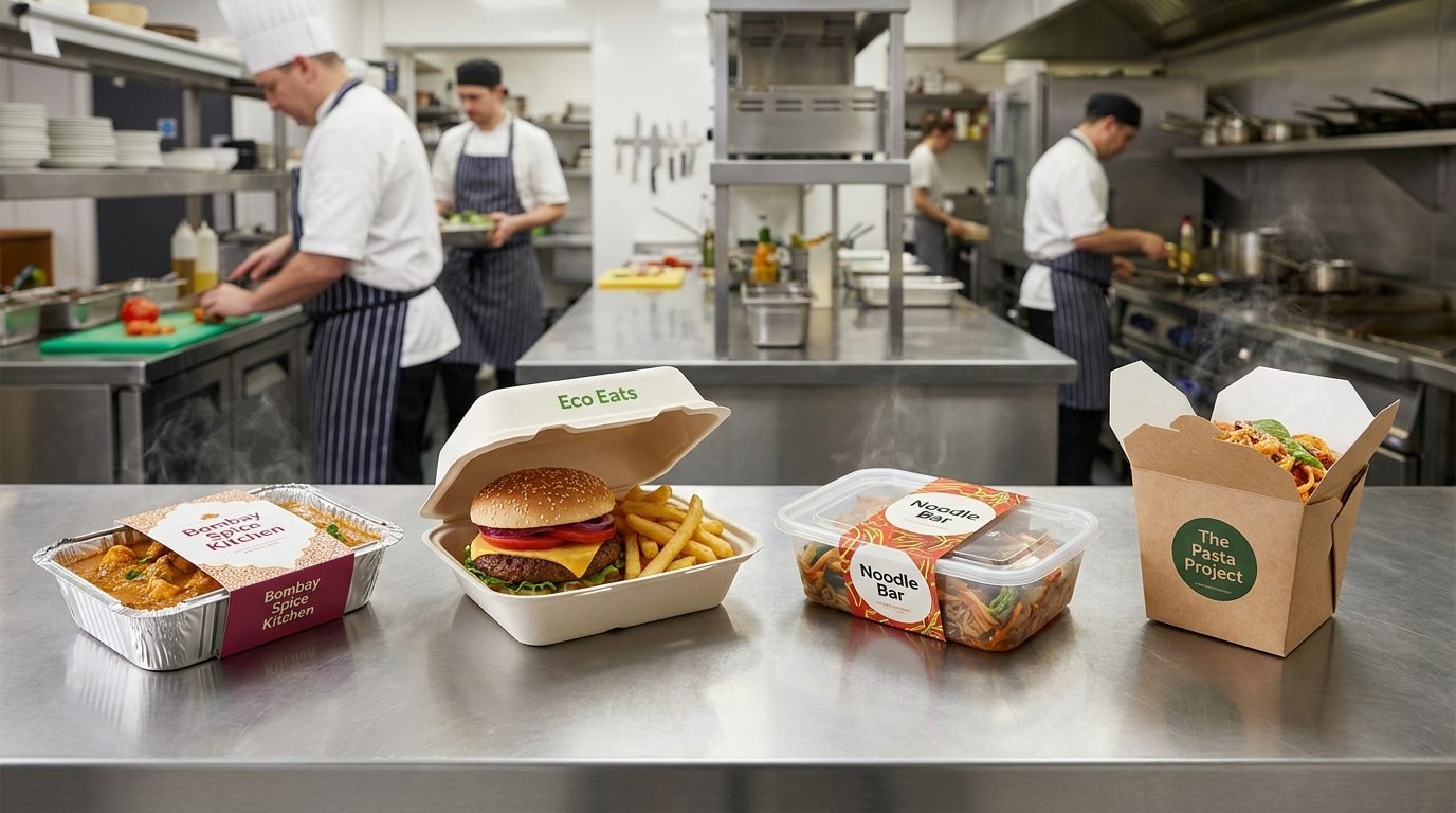 Hot food delivery packaging containers comparison for UK takeaways