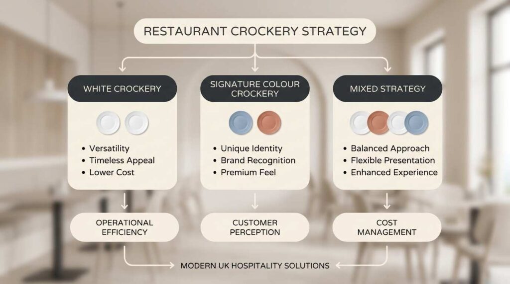 Coloured vs White Crockery: What Does Your Tableware Say About Your Restaurant Brand? 4 Decision framework for choosing restaurant crockery types