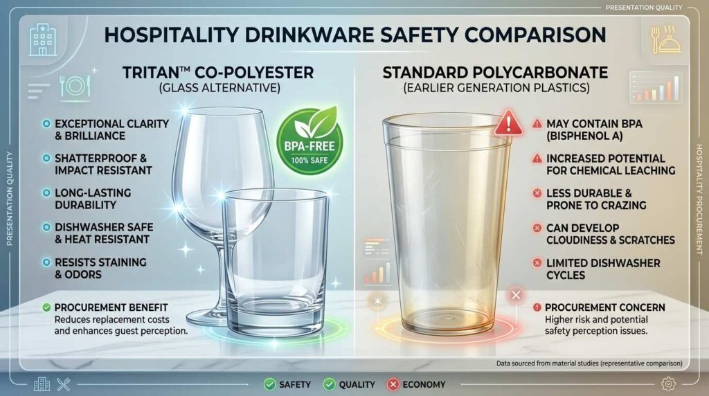 Polycarbonate vs Glass: The Definitive Comparison for Hospitality Venues 2 BPA free Tritan compared with standard polycarbonate glassware