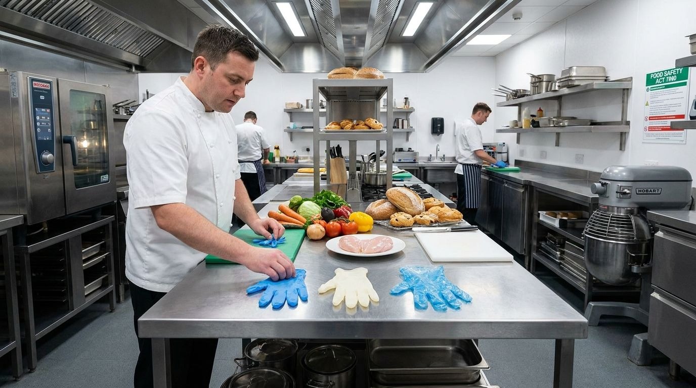 Food-Safe Gloves for Catering: Nitrile vs Latex vs PE (Which Should Your Kitchen Use?)